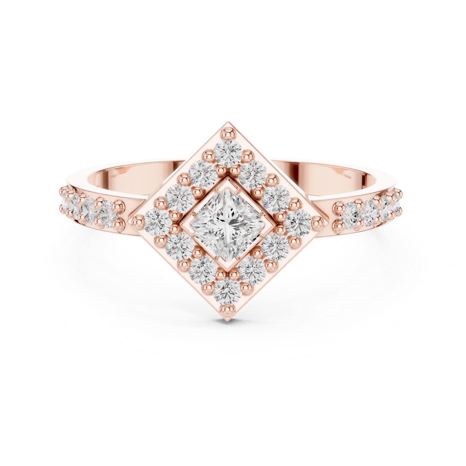 Princess Lab Grown Diamond Halo Engagement Ring