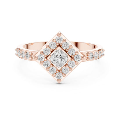 Princess Lab Grown Diamond Halo Engagement Ring