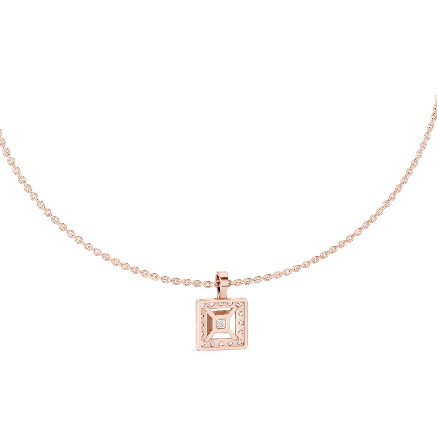 Princess Lab Grown Diamond Halo Pendant
