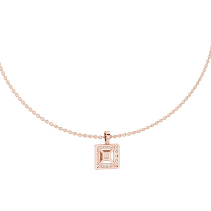 Princess Lab Grown Diamond Halo Pendant