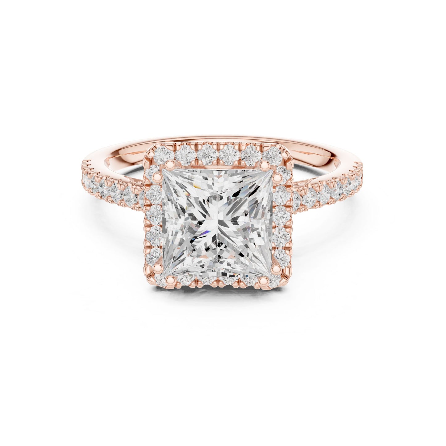 Princess Lab Grown Diamond Halo Engagement Ring
