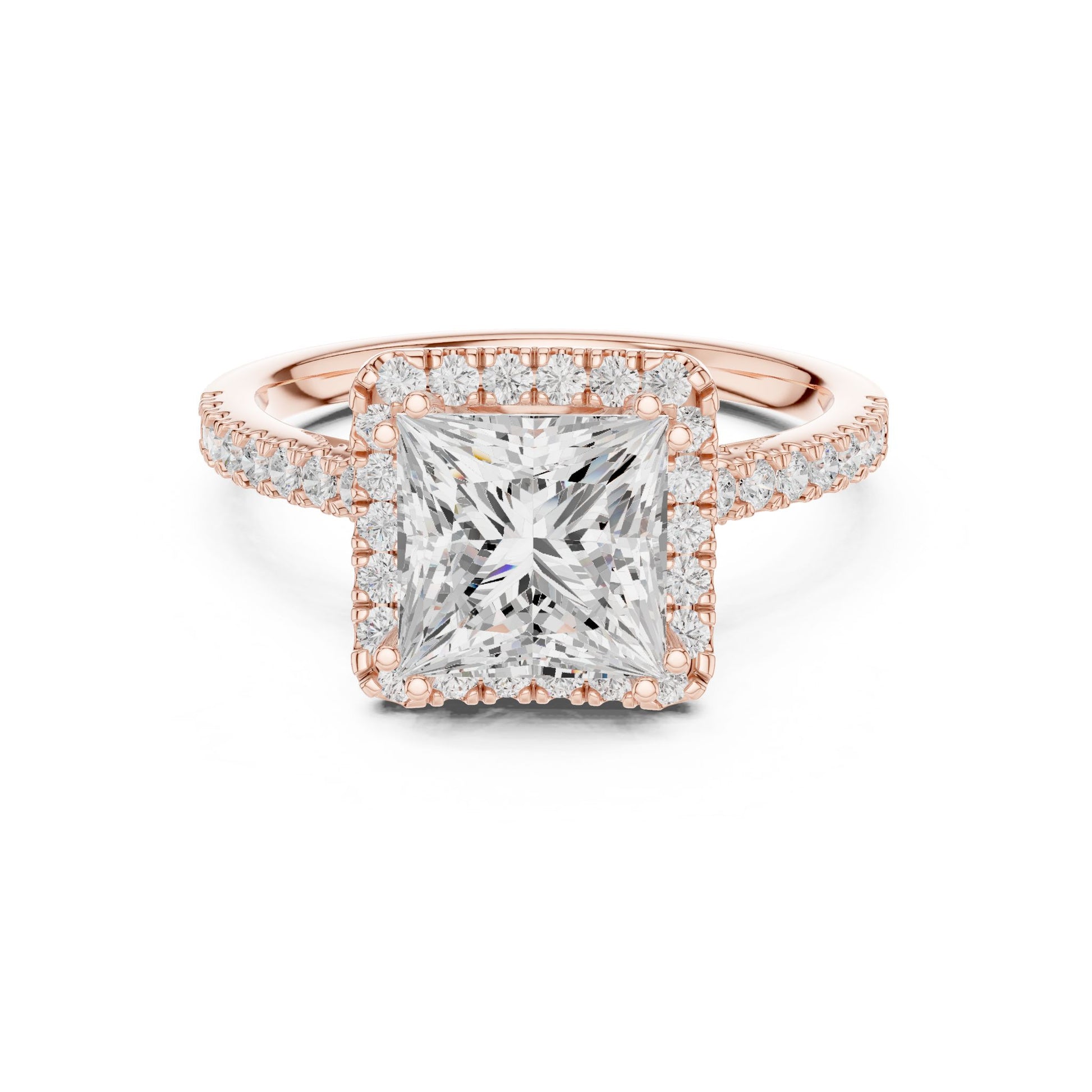 Princess Lab Grown Diamond Halo Engagement Ring