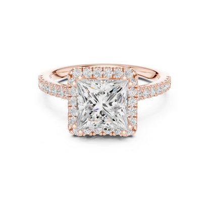 Princess Lab Grown Diamond Halo Engagement Ring