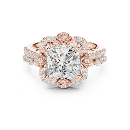 Princess Lab Grown Diamond Halo Engagement Ring