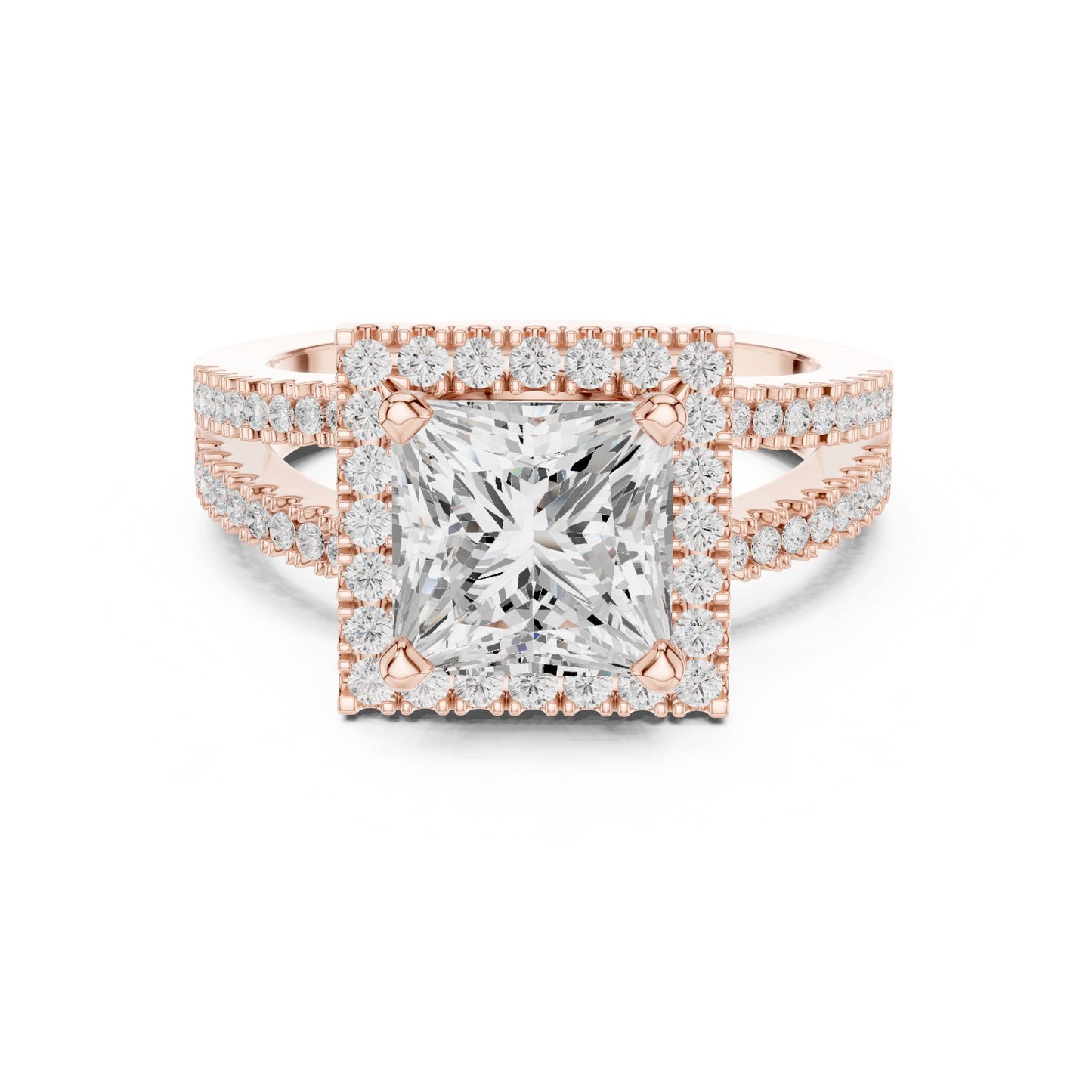 Princess Lab Grown Diamond Halo Engagement Ring
