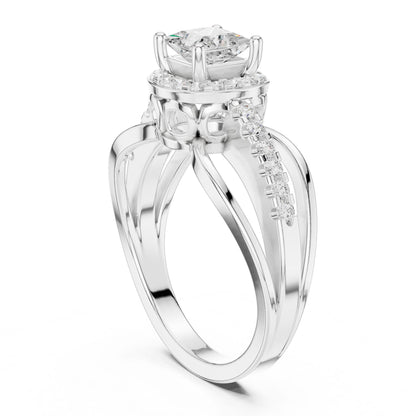 Princess Lab Grown Diamond Halo Engagement Ring