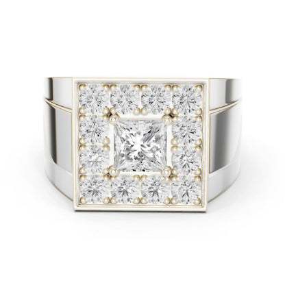 Men's Princess Lab Grown Diamond Halo Ring