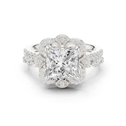 Princess Lab Grown Diamond Halo Engagement Ring