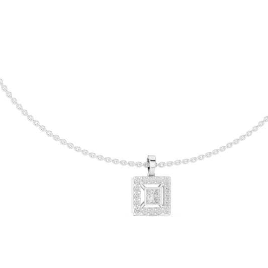 Princess Lab Grown Diamond Halo Pendant