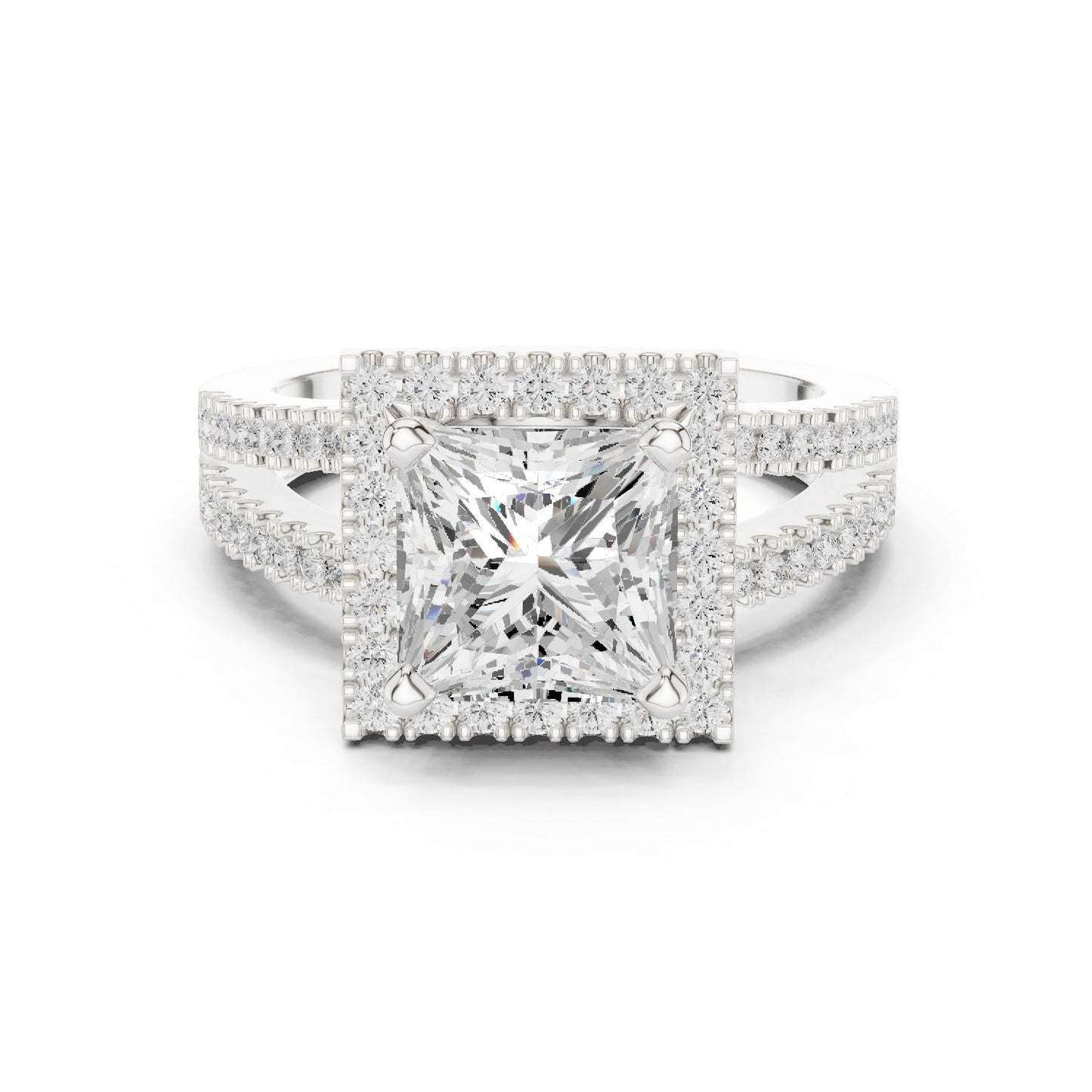 Princess Lab Grown Diamond Halo Engagement Ring