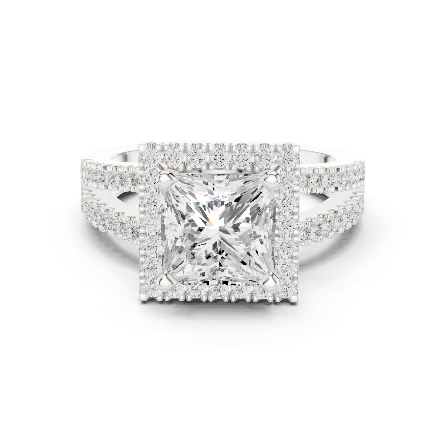 Princess Lab Grown Diamond Halo Engagement Ring