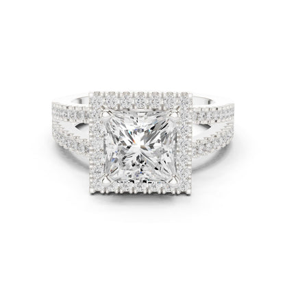 Princess Lab Grown Diamond Halo Engagement Ring