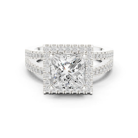 Princess Lab Grown Diamond Halo Engagement Ring