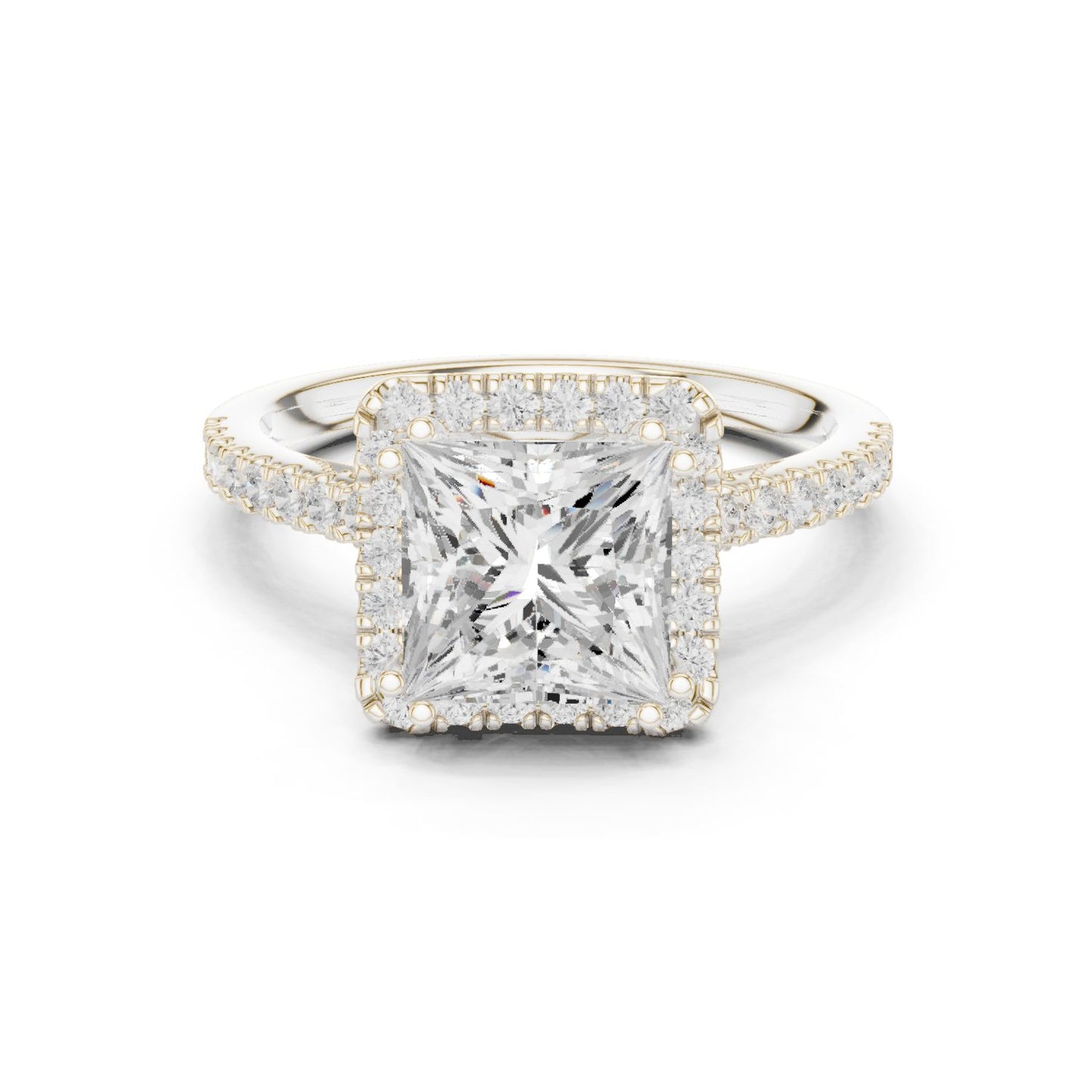 Princess Lab Grown Diamond Halo Engagement Ring