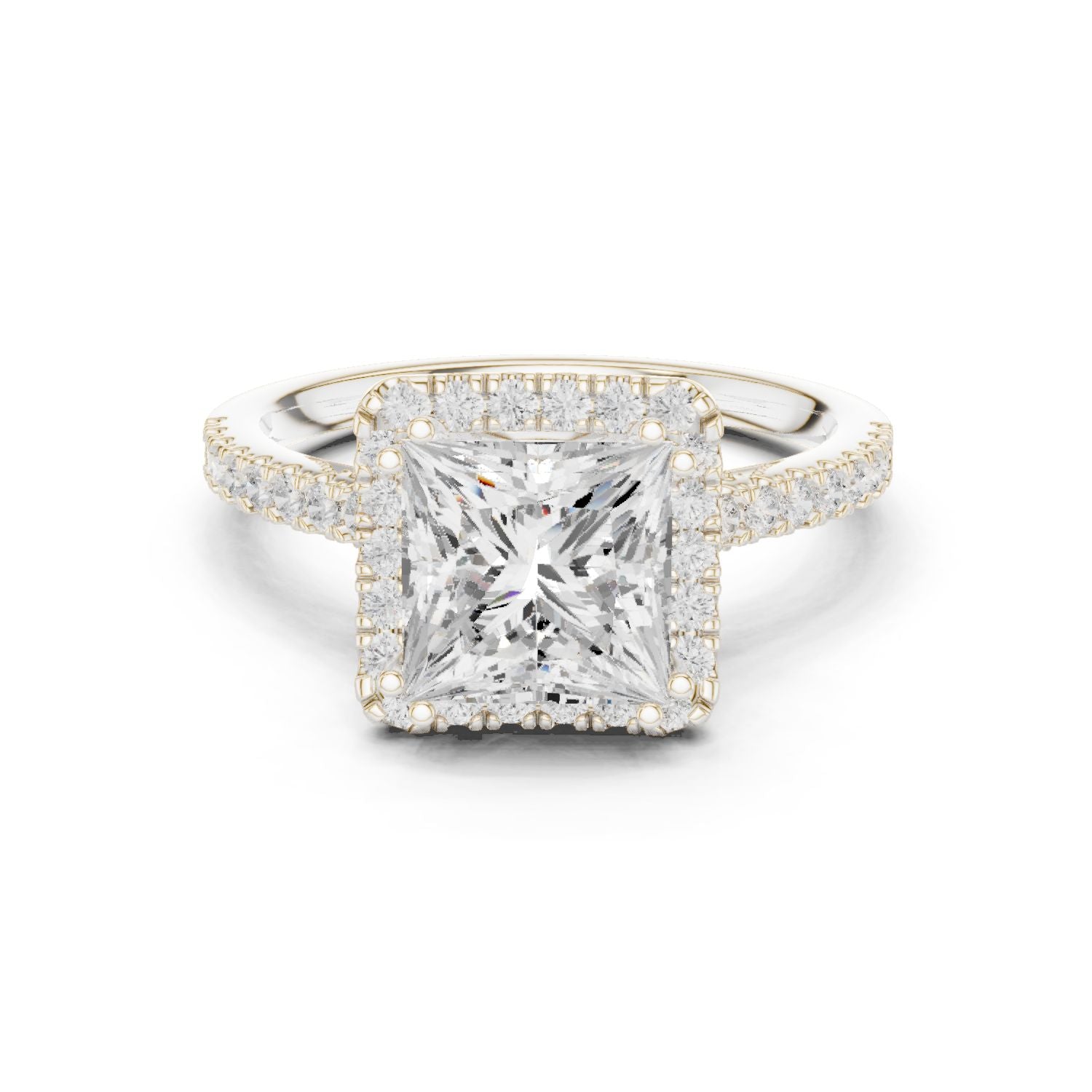 Princess Lab Grown Diamond Halo Engagement Ring