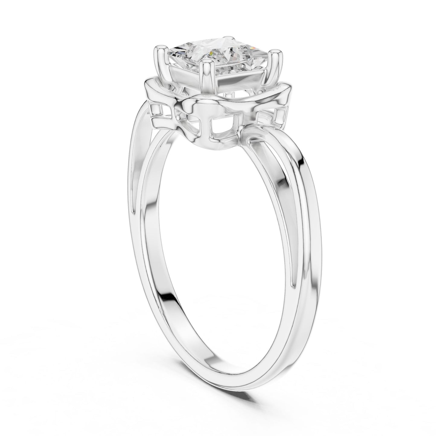 Princess Lab Grown Diamond Halo Engagement Ring
