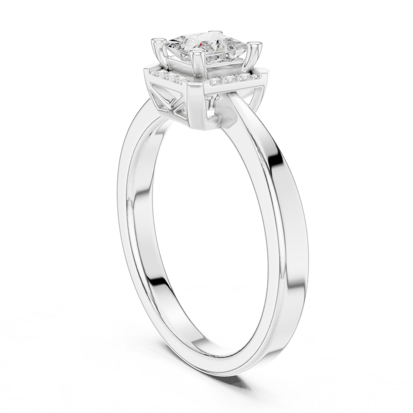 Princess Lab Grown Diamond Halo Engagement Ring