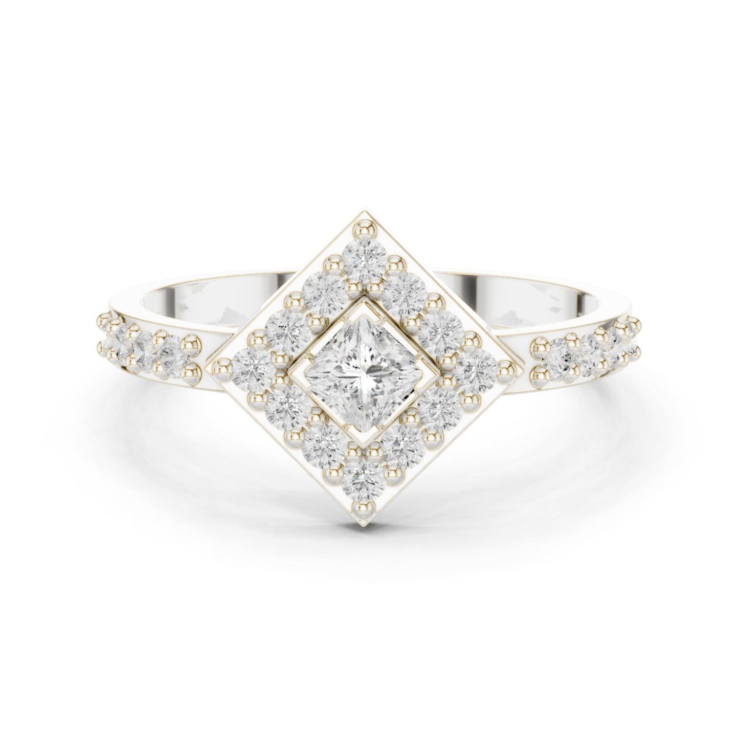 Princess Lab Grown Diamond Halo Engagement Ring