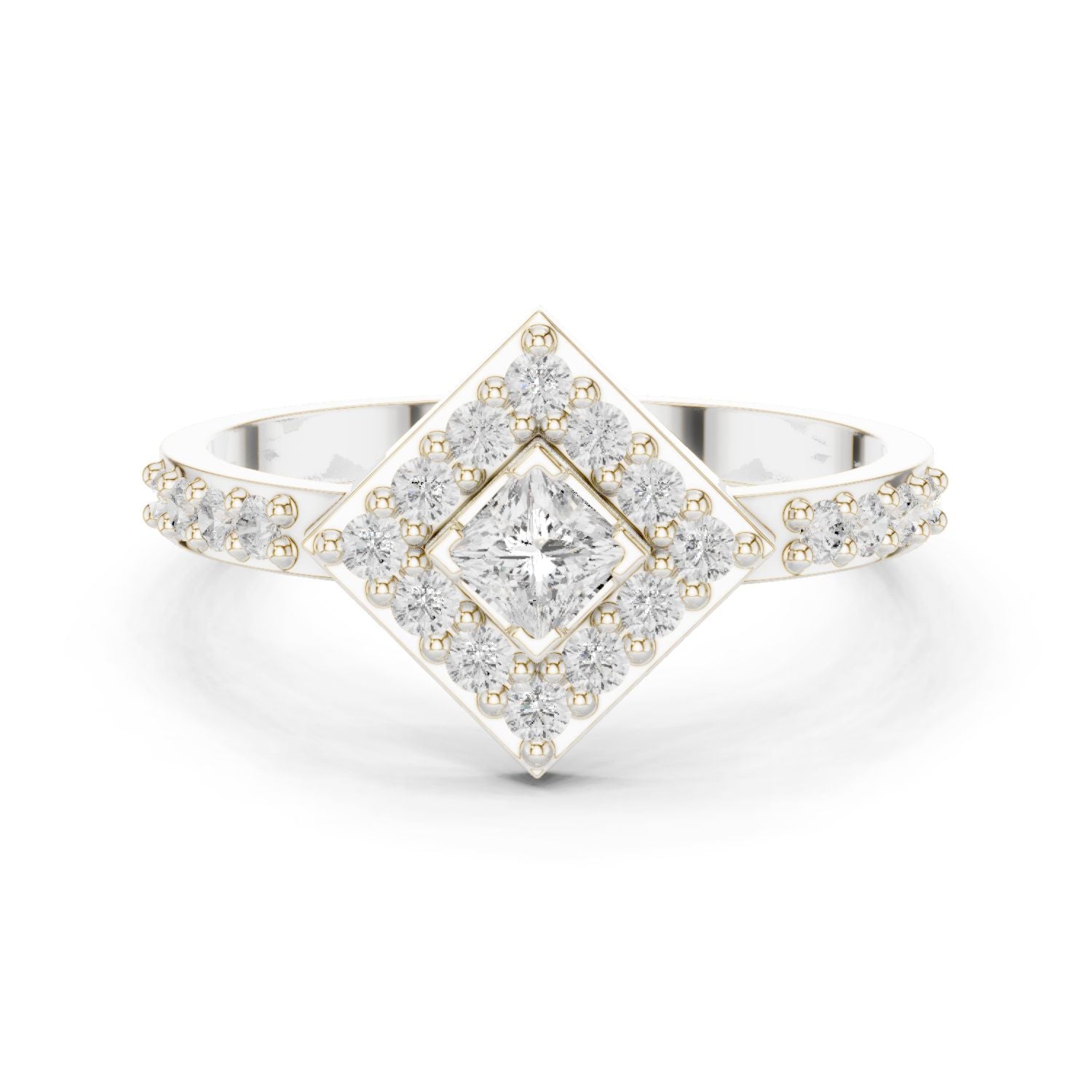 Princess Lab Grown Diamond Halo Engagement Ring