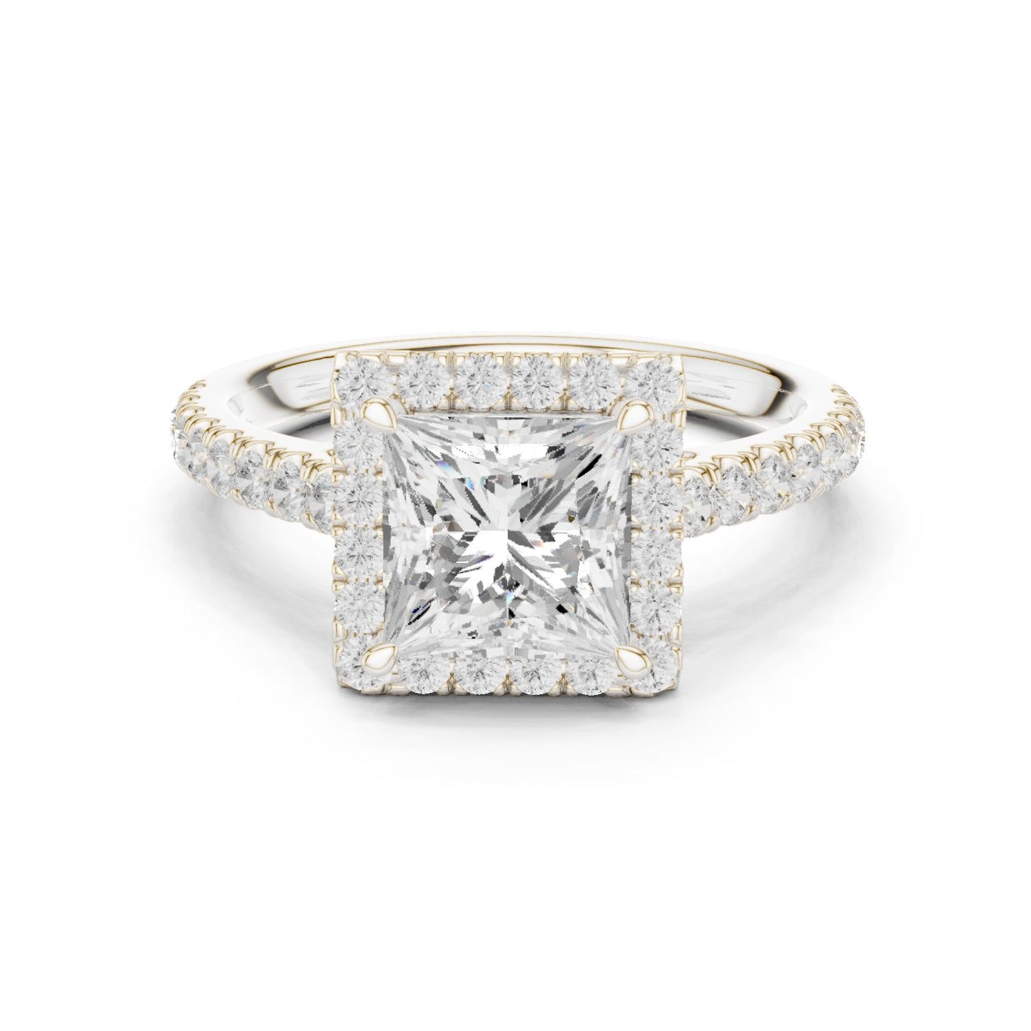 Princess Lab Grown Diamond Halo Engagement Ring