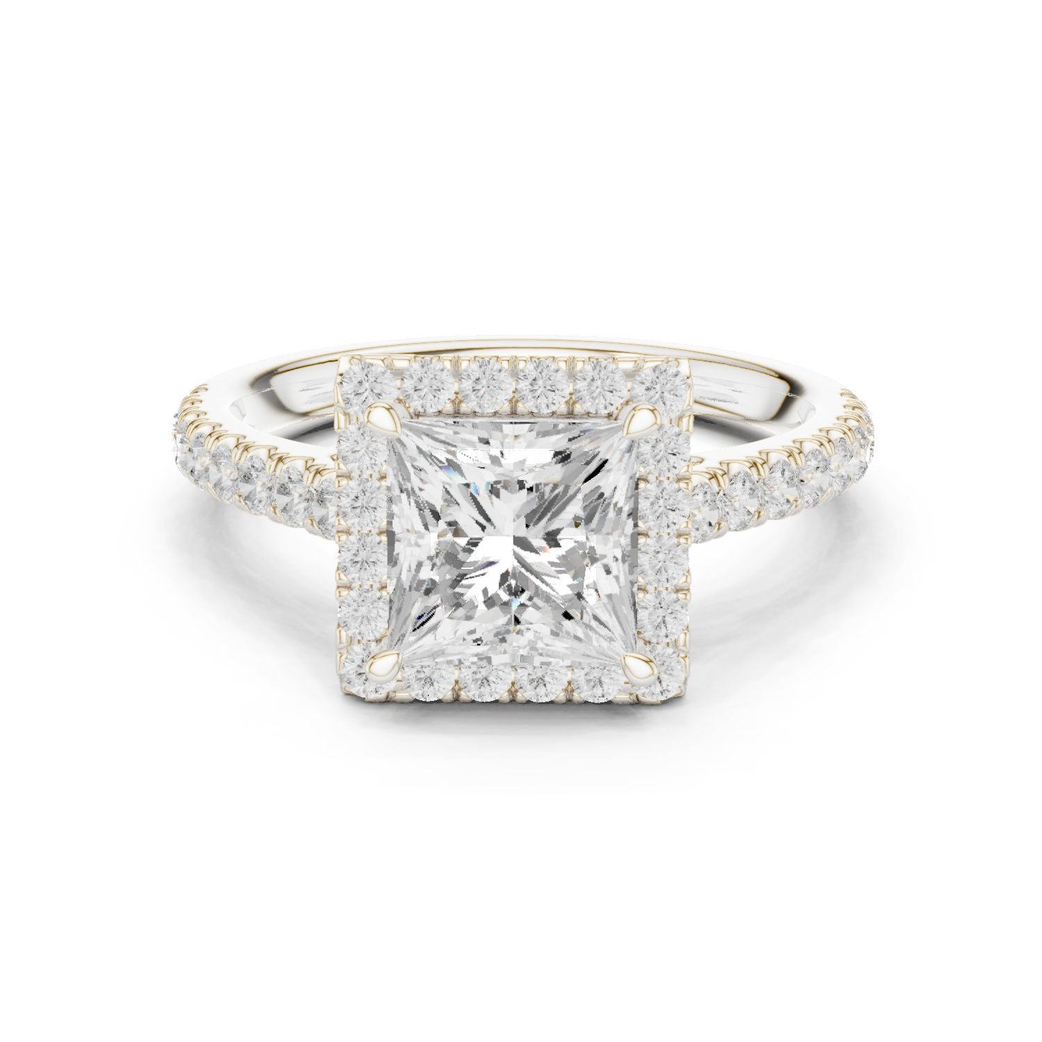 Princess Lab Grown Diamond Halo Engagement Ring