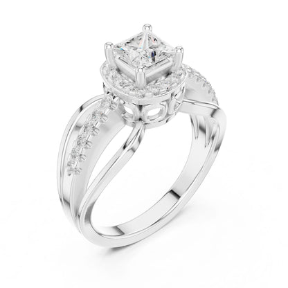 Princess Lab Grown Diamond Halo Engagement Ring