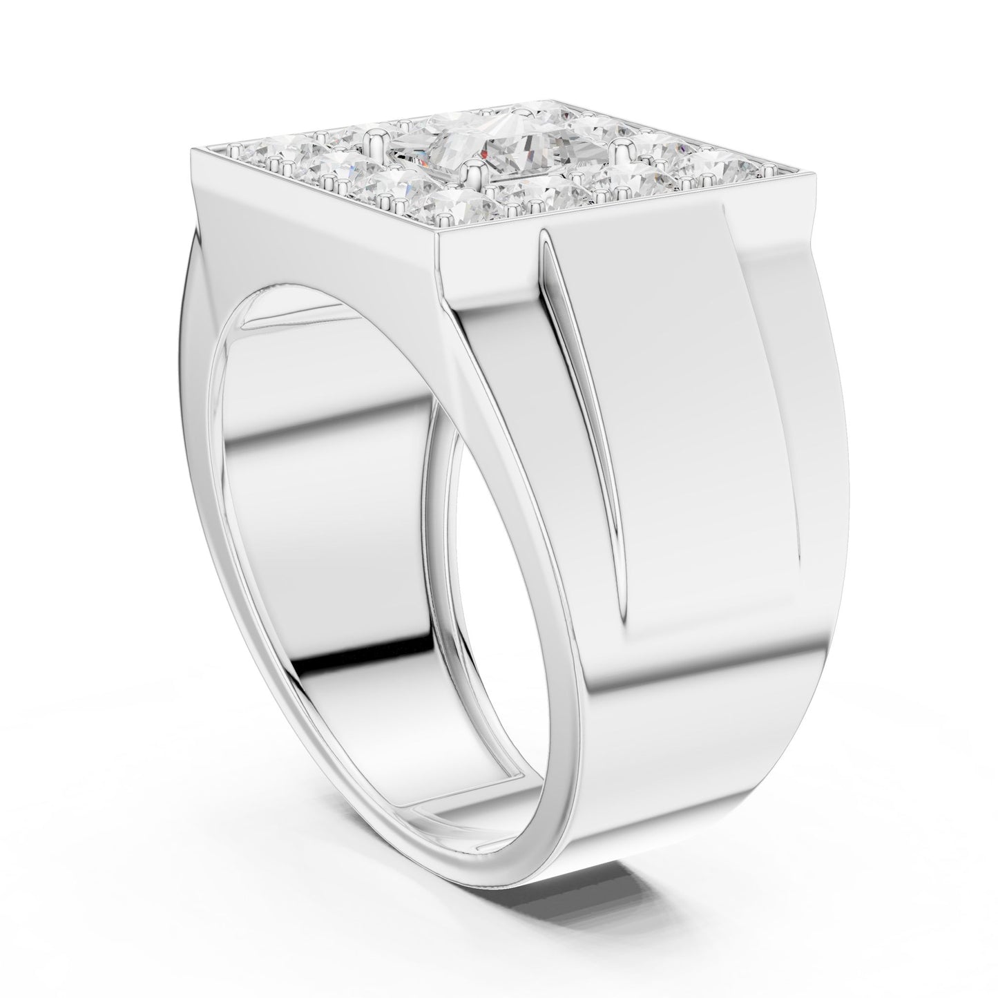 Men's Princess Lab Grown Diamond Halo Ring