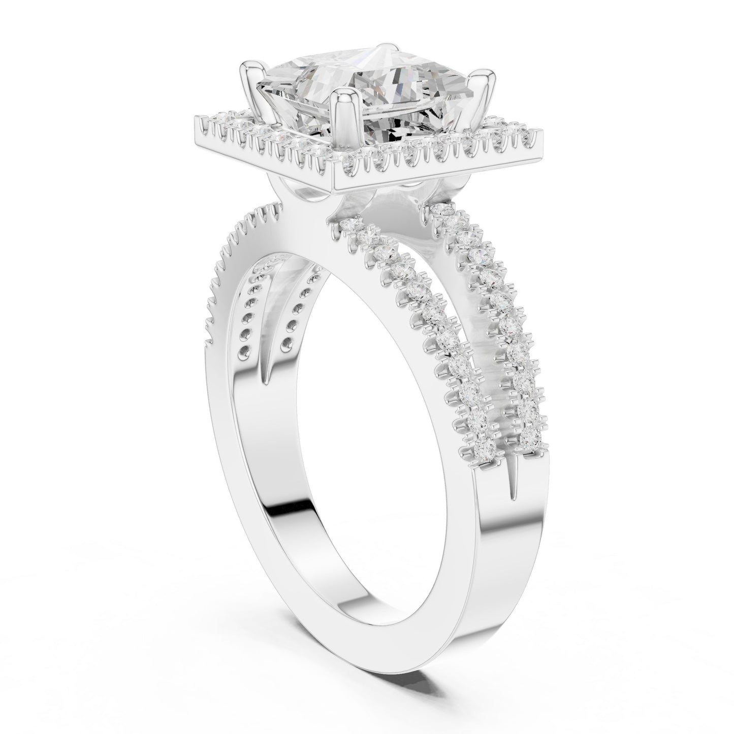 Princess Lab Grown Diamond Halo Engagement Ring
