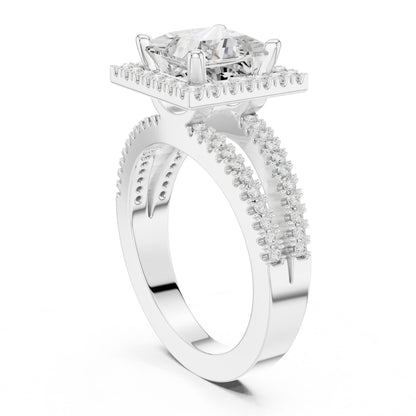 Princess Lab Grown Diamond Halo Engagement Ring