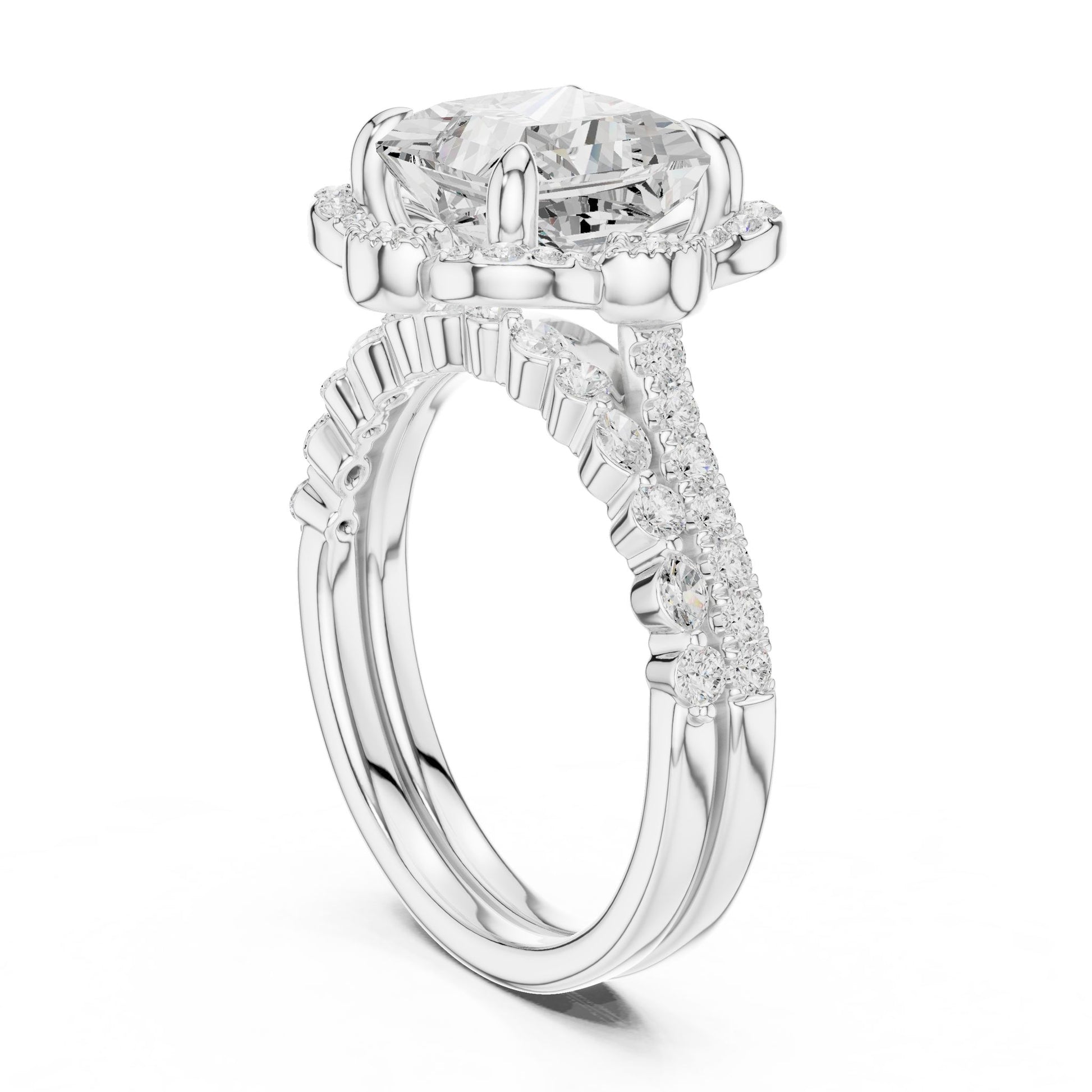 Princess Lab Grown Diamond Halo Engagement Ring