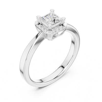 Princess Lab Grown Diamond Halo Engagement Ring