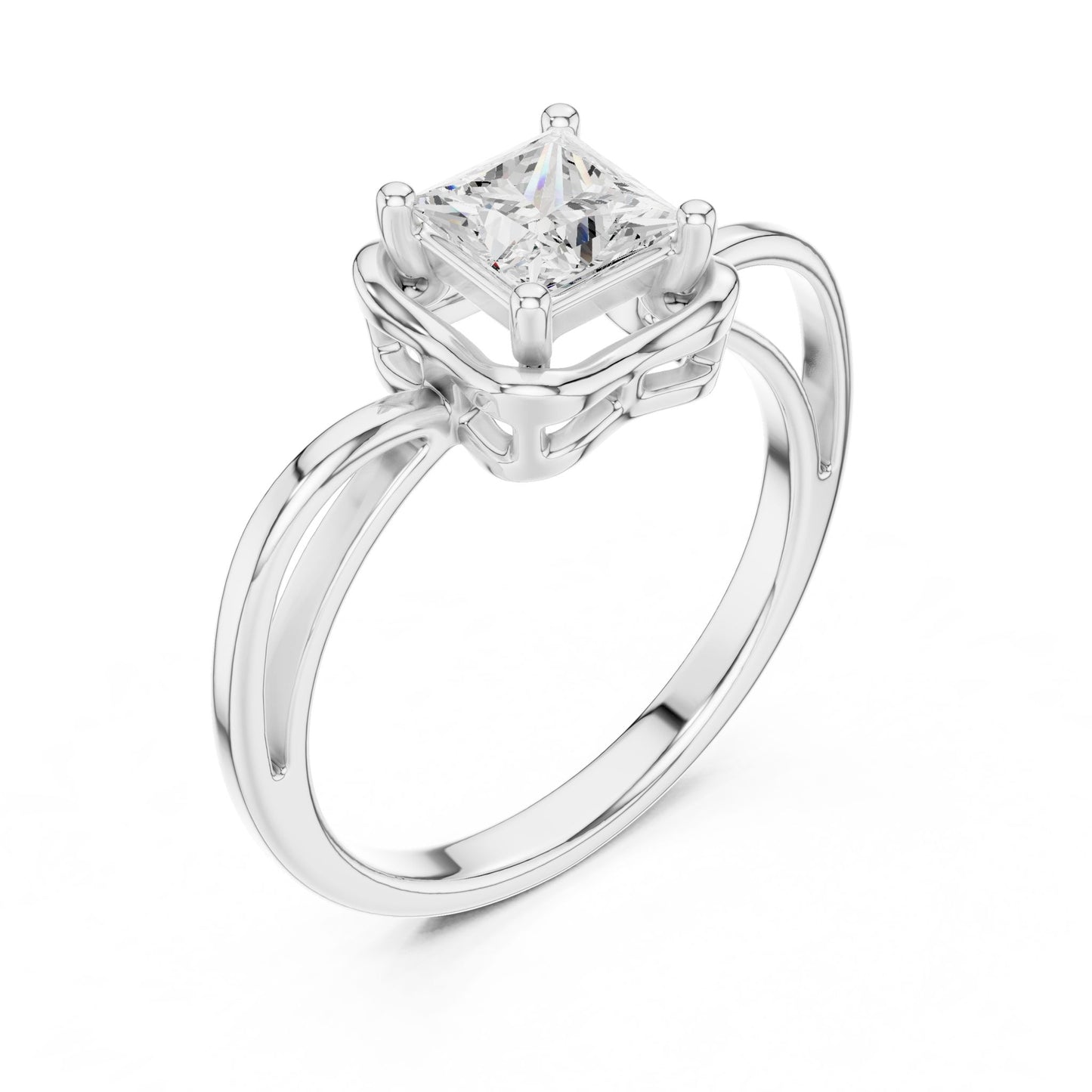 Princess Lab Grown Diamond Halo Engagement Ring