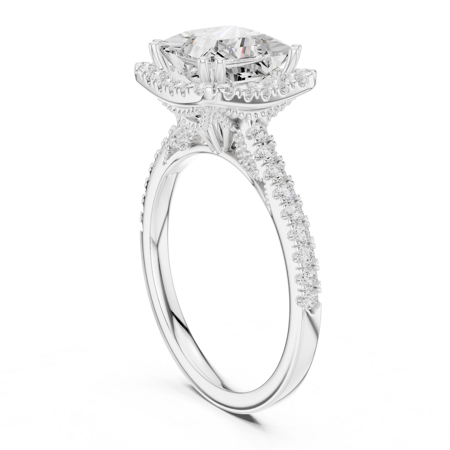 Princess Lab Grown Diamond Halo Engagement Ring