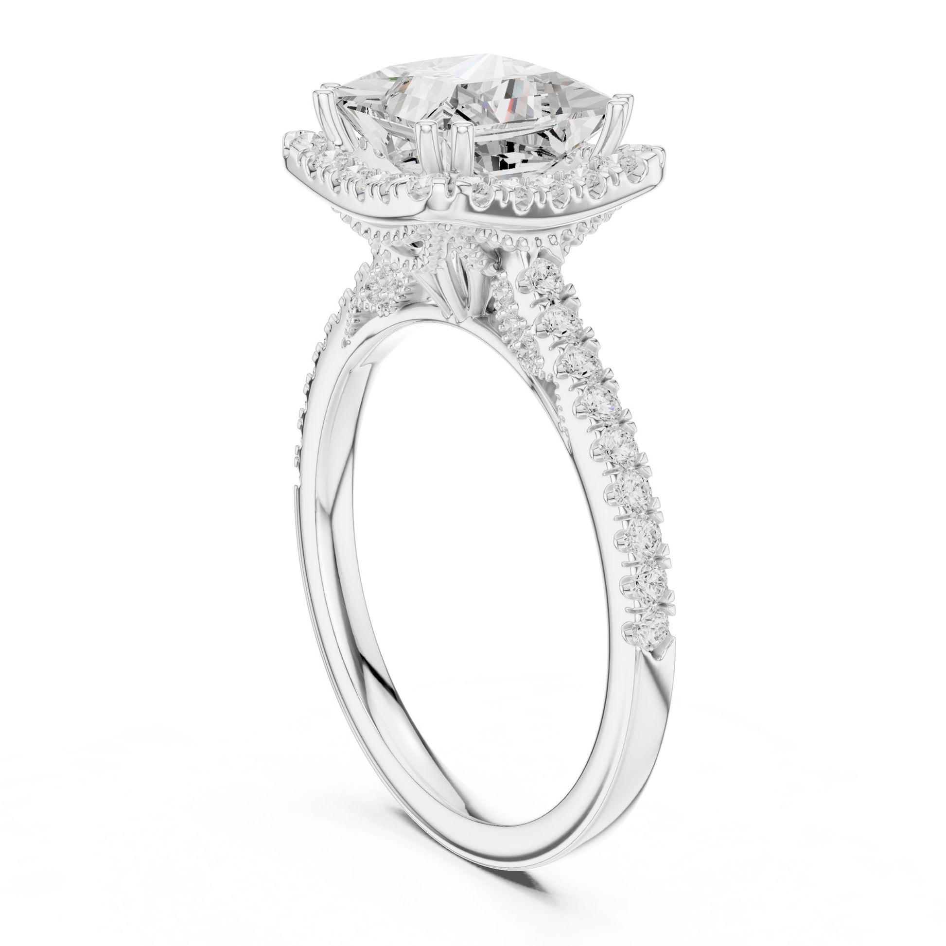 Princess Lab Grown Diamond Halo Engagement Ring