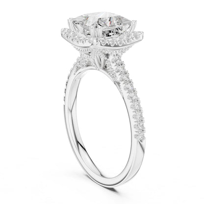 Princess Lab Grown Diamond Halo Engagement Ring