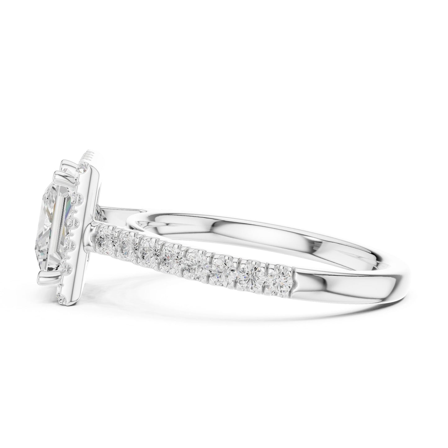 Princess Lab Grown Diamond Halo Engagement Ring