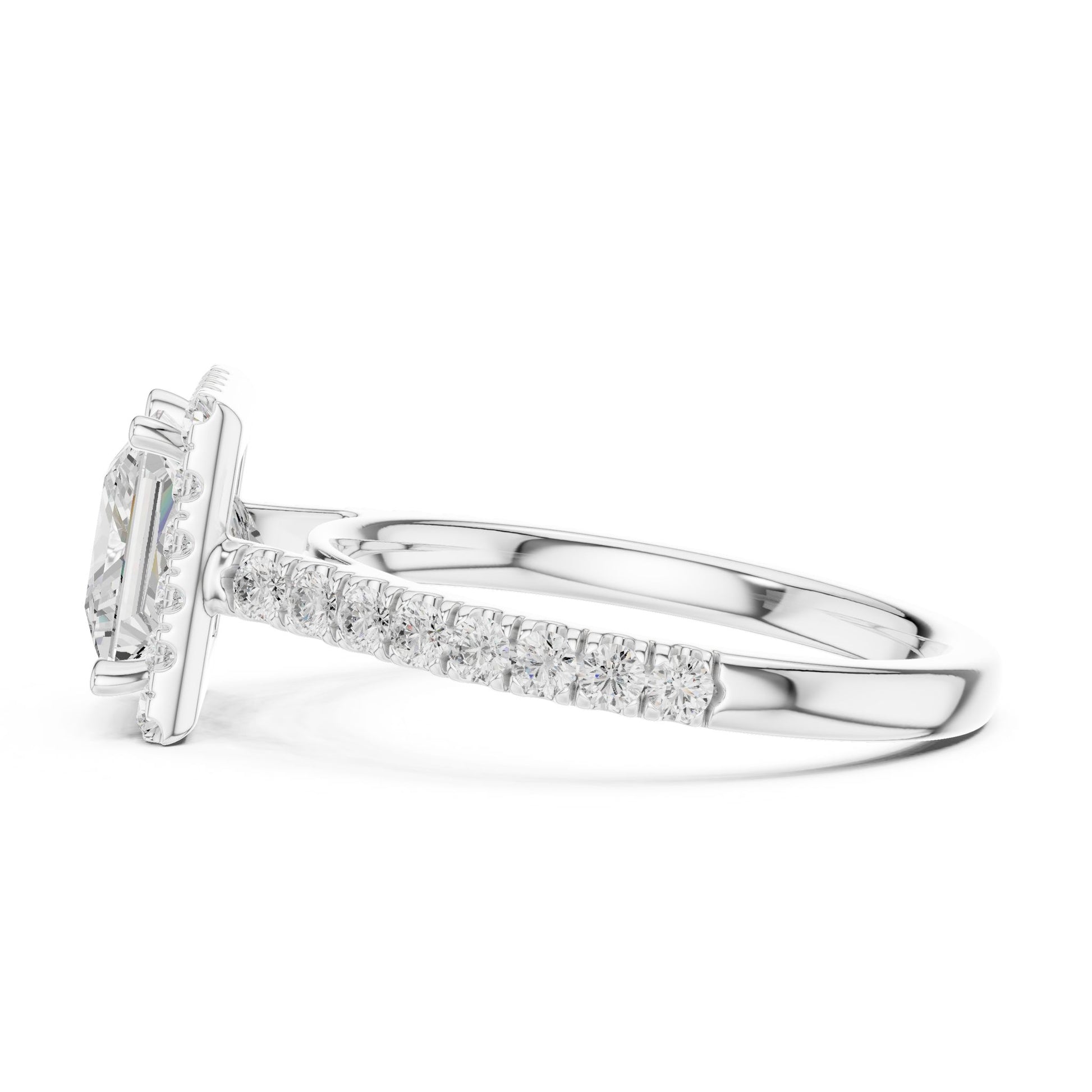 Princess Lab Grown Diamond Halo Engagement Ring