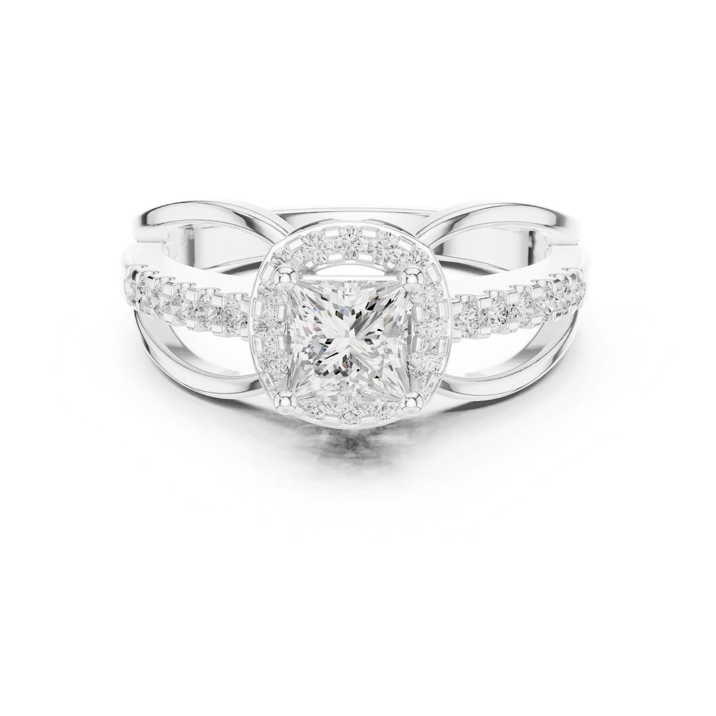 Princess Lab Grown Diamond Halo Engagement Ring