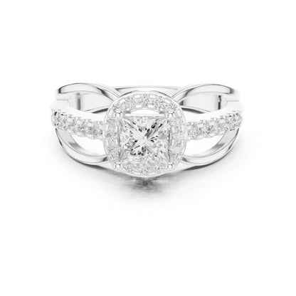 Princess Lab Grown Diamond Halo Engagement Ring