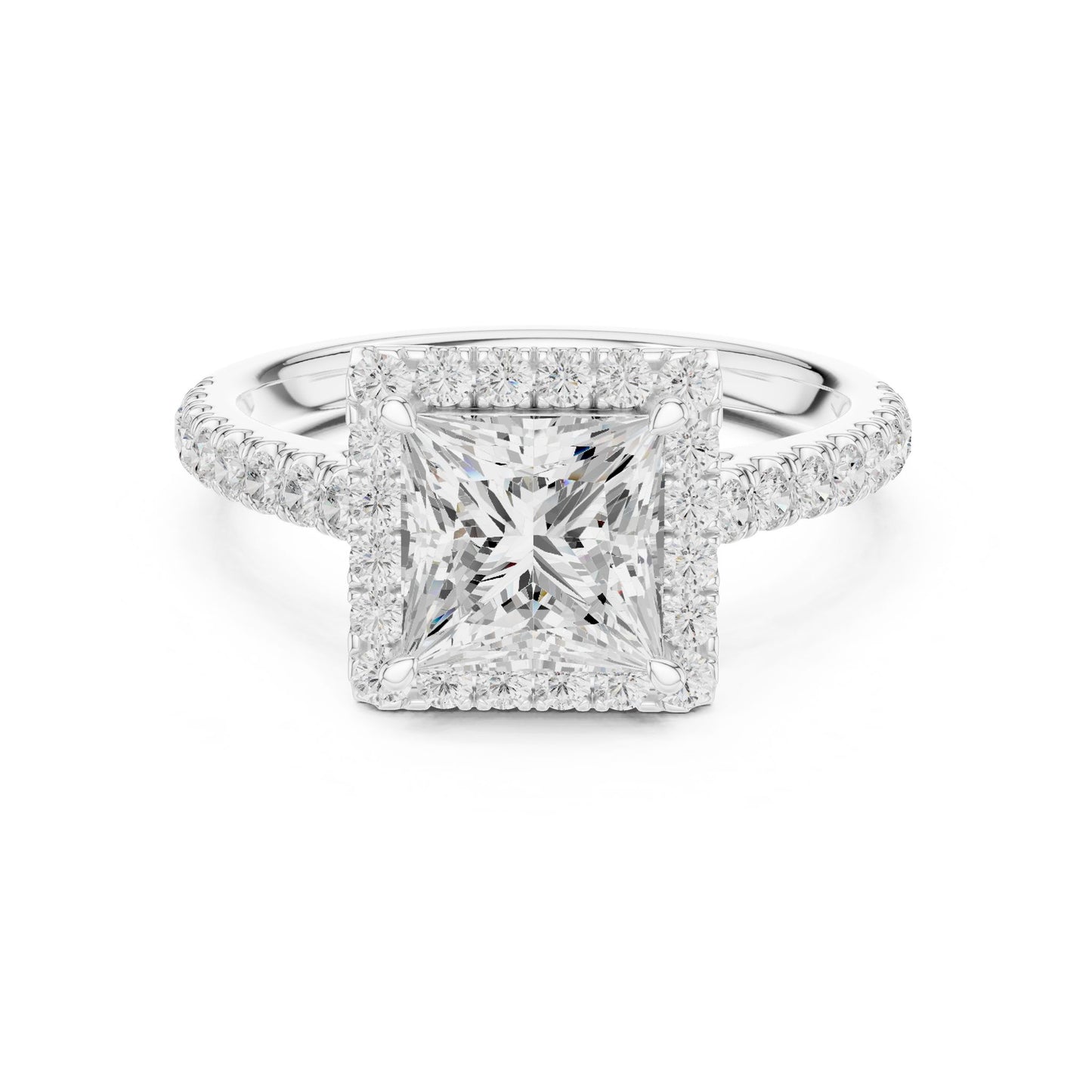 Princess Lab Grown Diamond Halo Engagement Ring