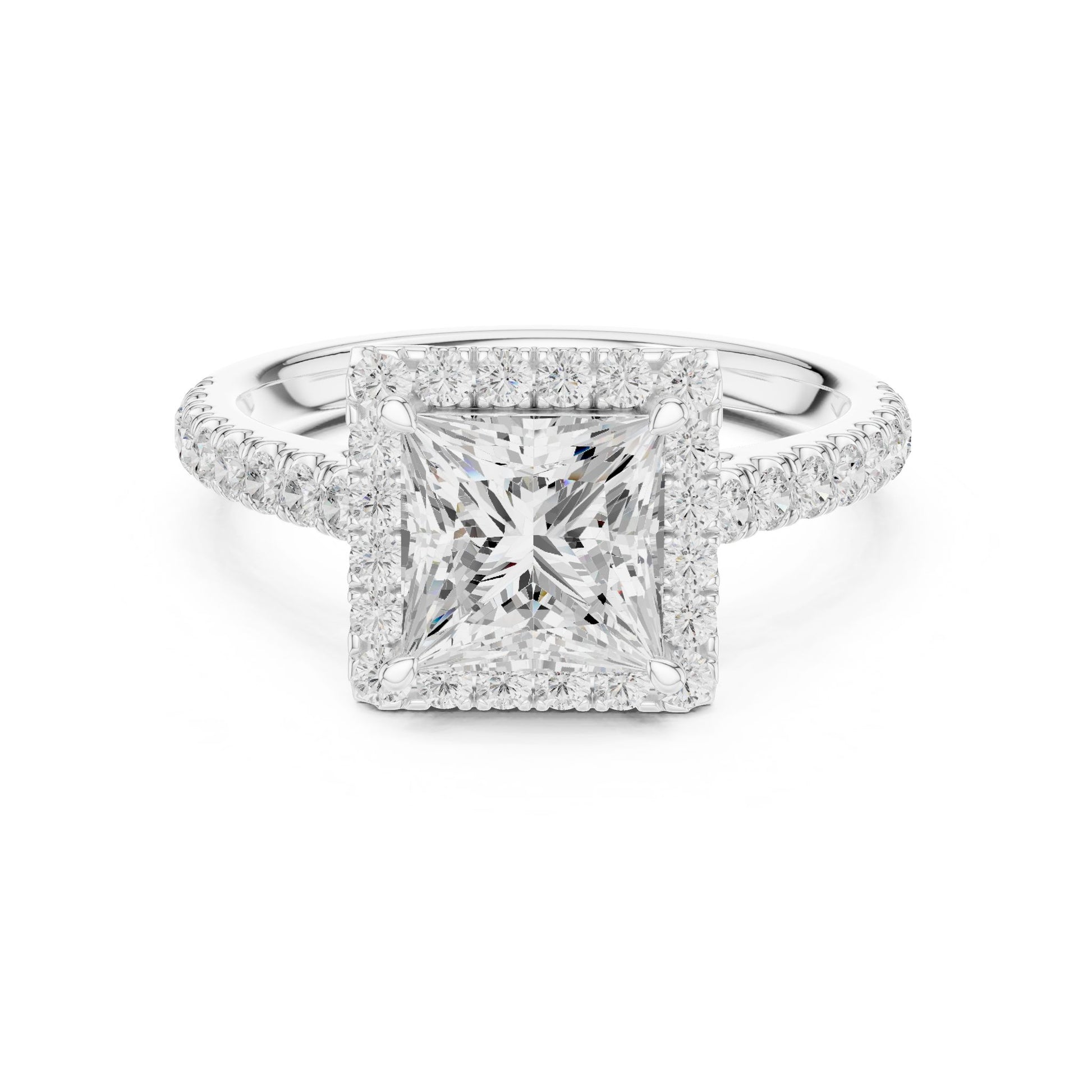 Princess Lab Grown Diamond Halo Engagement Ring