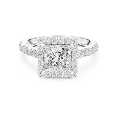 Princess Lab Grown Diamond Halo Engagement Ring
