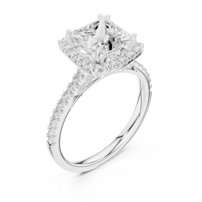 Princess Lab Grown Diamond Halo Engagement Ring