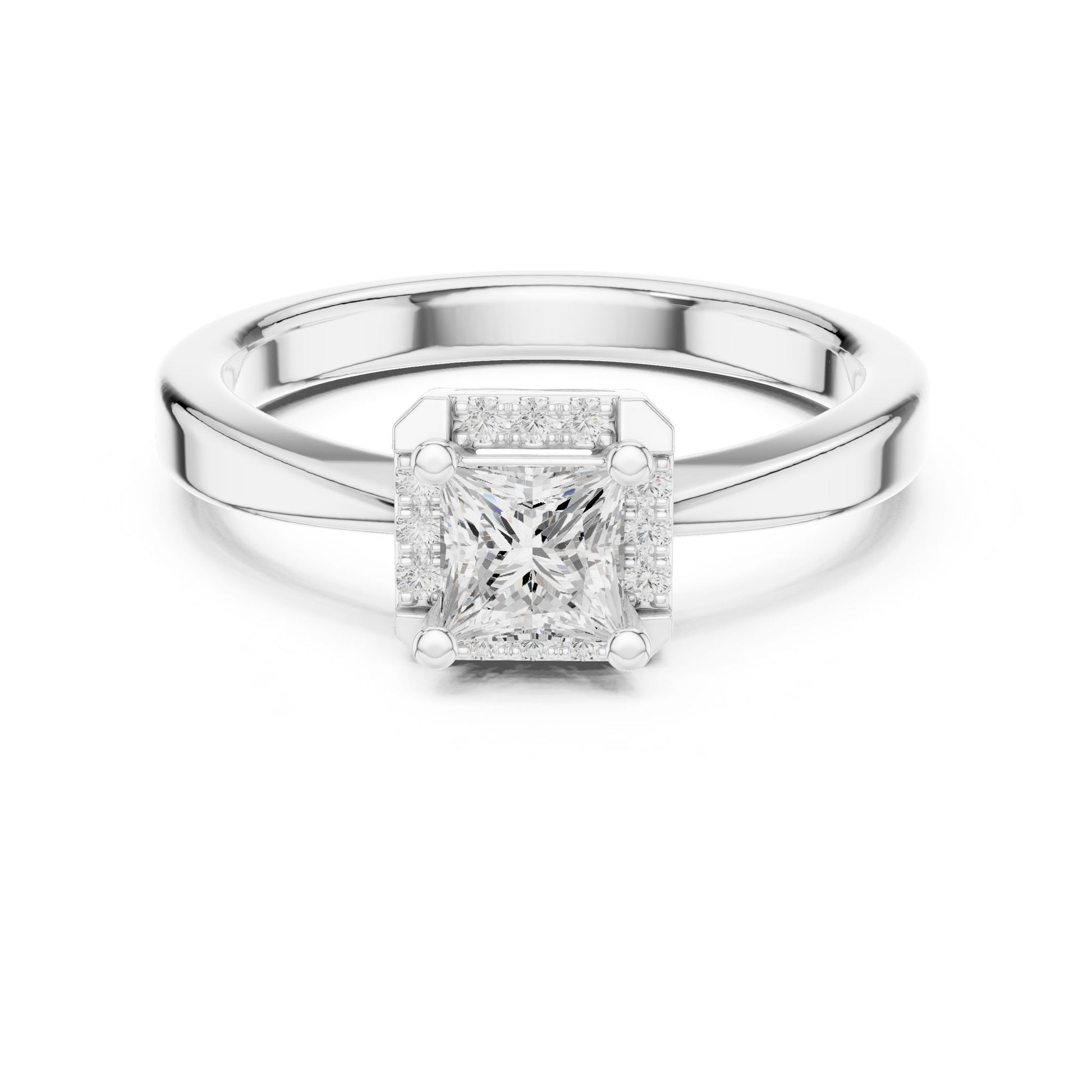 Princess Lab Grown Diamond Halo Engagement Ring