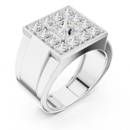 Men's Princess Lab Grown Diamond Halo Ring