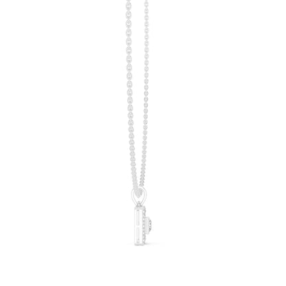 Princess Lab Grown Diamond Halo Pendant