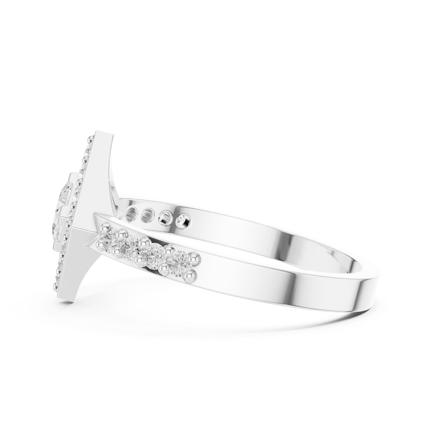 Princess Lab Grown Diamond Halo Engagement Ring