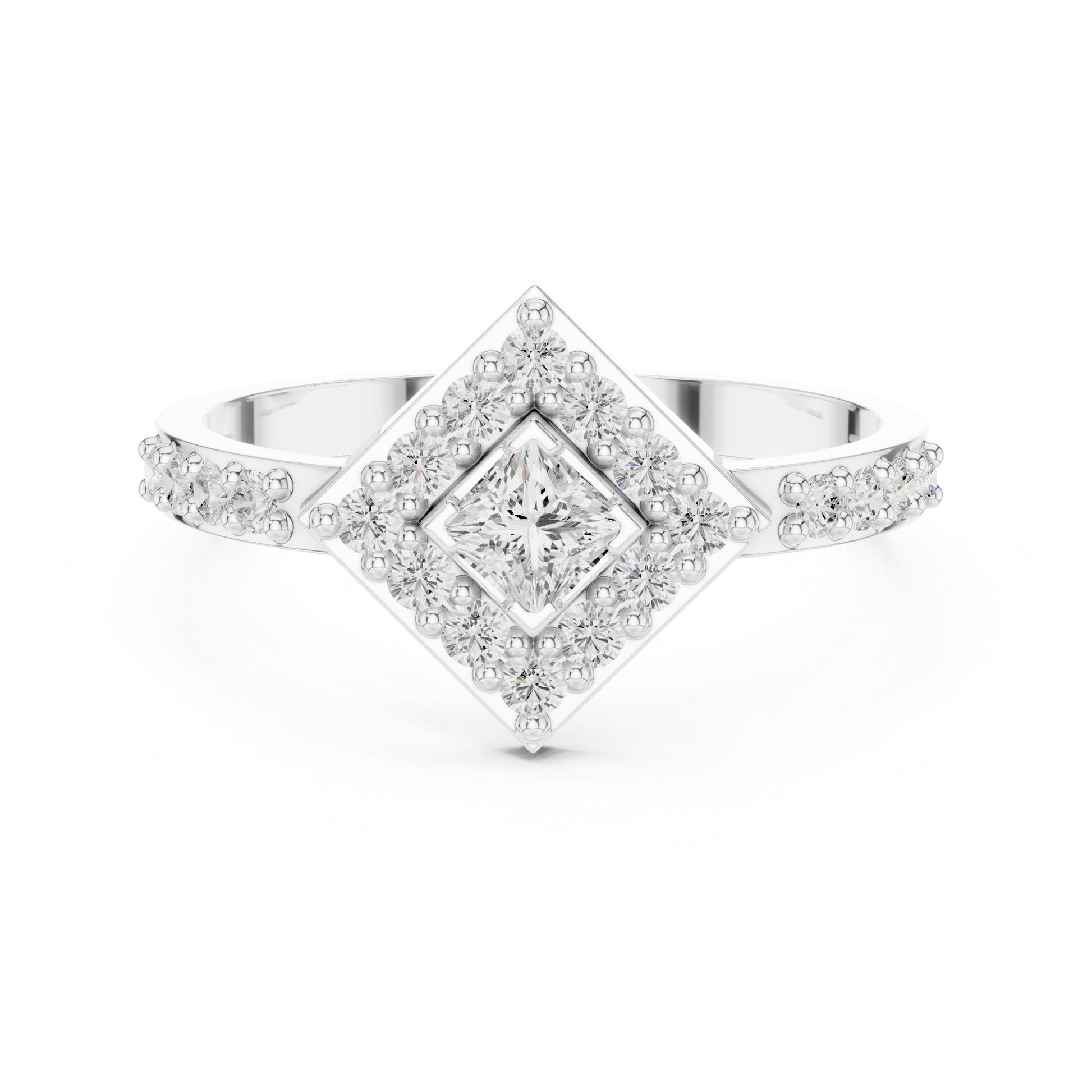 Princess Lab Grown Diamond Halo Engagement Ring