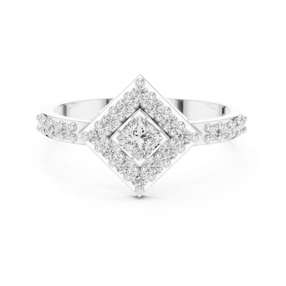 Princess Lab Grown Diamond Halo Engagement Ring