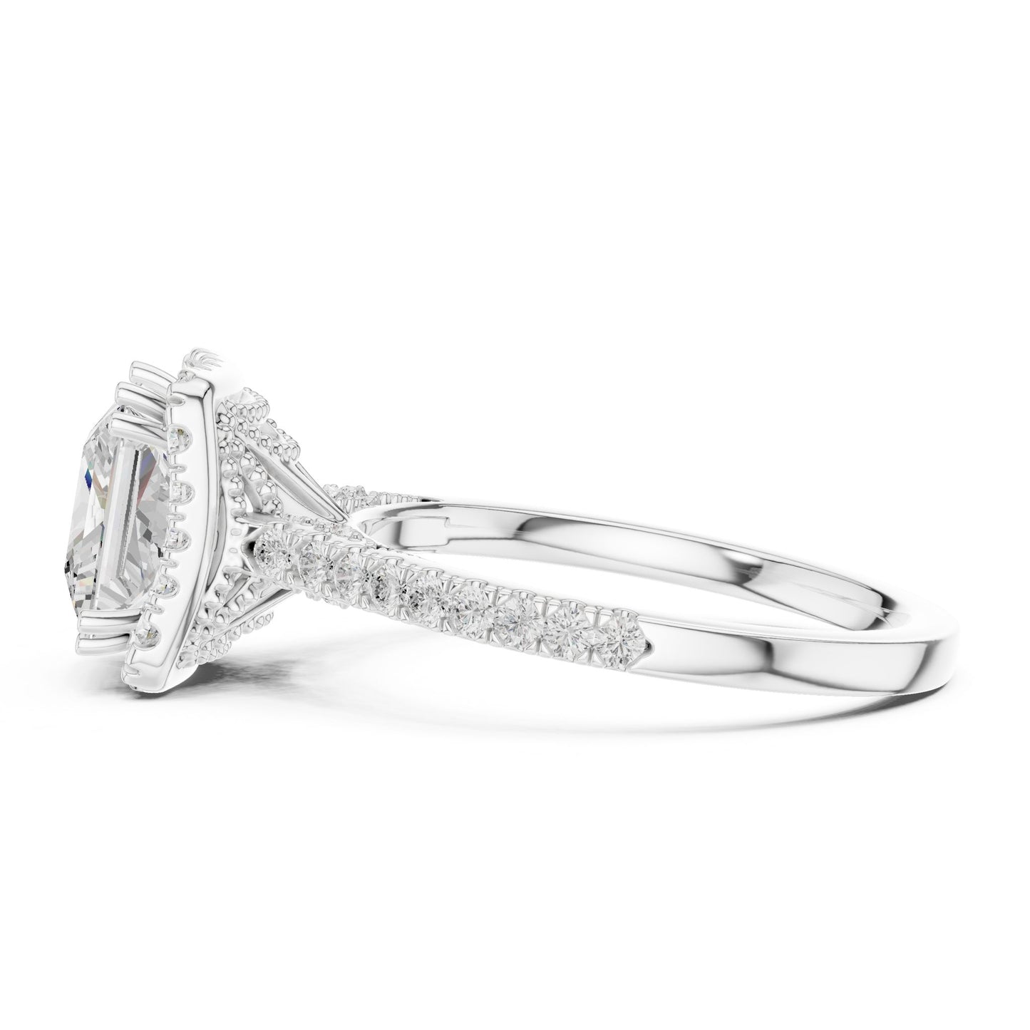 Princess Lab Grown Diamond Halo Engagement Ring